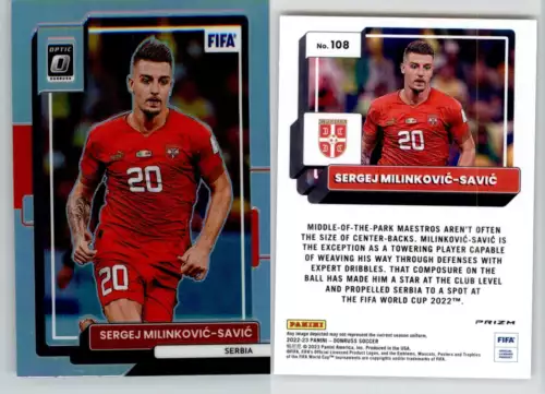 Sergej Milinkovic-Savic 2022-23 Donruss Optic Silver Holo Prizm #108 Serbia