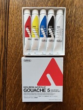 Holbein Acrylic Gouache - Primary Set, Set of 5 colors, 12 ml Tubes D991