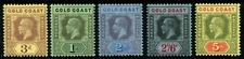 GOLD COAST 1921 DIE I SET SG77e, 79e, 80b, 81a, 82f FRESH MINT