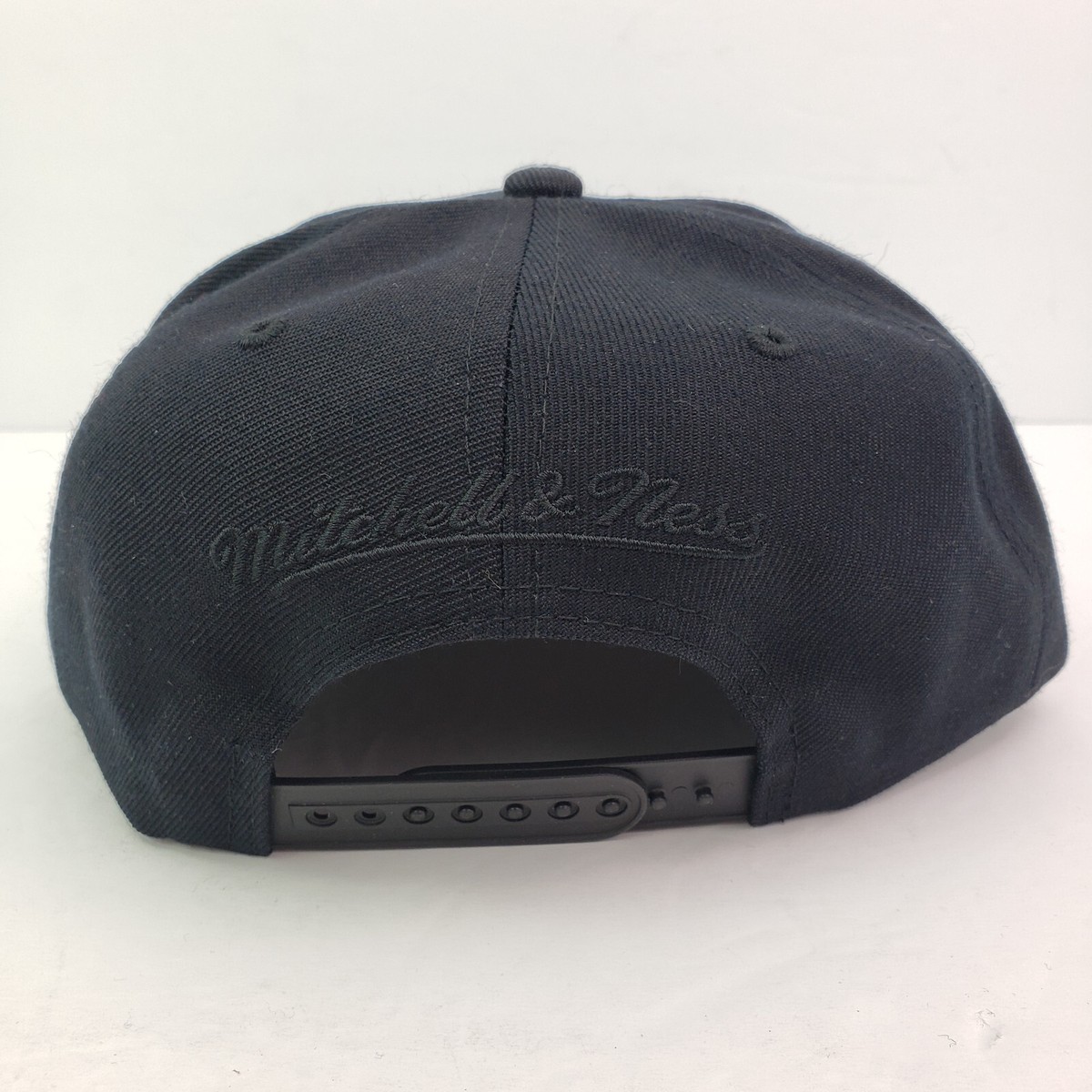 Mitchell & Ness Brooklyn Nets Snapback Hat - Natural/Black With Pink Bottom, Adjustable Cap - View #12
