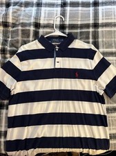 Polo Ralph Lauren Custom Slim Fit Polo Blue And White