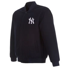 MLB New York Yankees JH  Design Wool Reversible Jacket  Navy 2 Front  Logos