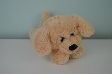 Hugfun International Puppy Dog Plush Stuffed Animal Cream Light Tan Laying Down