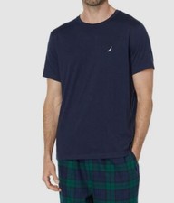  35 Nautica Men's Blue Logo Shirt Lounge Pajama Top Sleepwear Size XL