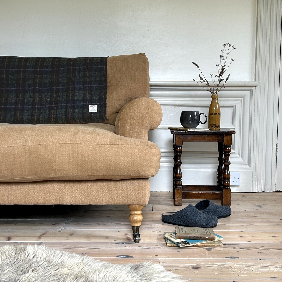 Harris Tweed Heather Glade Tartan Pure Wool Lap Blanket 75x100cm