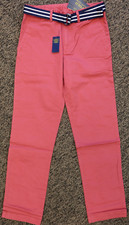 New Polo Ralph Lauren Boy's Flat Front Pants with Belt - Size 7 - Nantucket Red