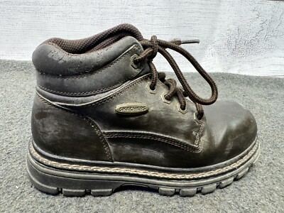 Vtg 90s Y2K Skechers Jammers Chunky Platform Brown Leather Boots