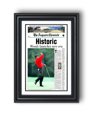 1997 Tiger Woods Masters Champion 'Historic' Front Page Newspaper