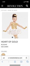 Jazz Tap Dance Costume Child Large Revolution Heart Of Gold  RC21545 Recital
