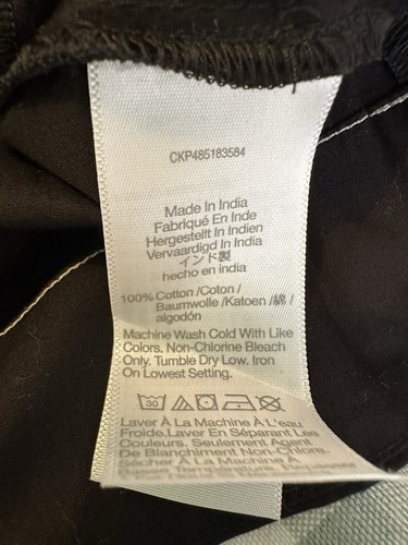 NWT Madewell Womens Puff Sleeve Drop Waist Midi Dress 00 100% Cotton Black - Picture 15 of 15