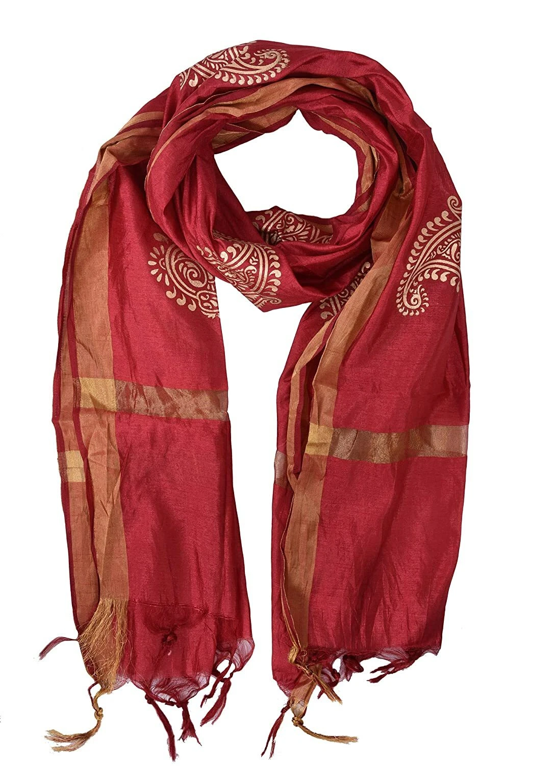 Women & Girl Silk Blend Ethnic Dress Beautiful Dupatta Chunni Shawl Maroon
Opens in a new window or