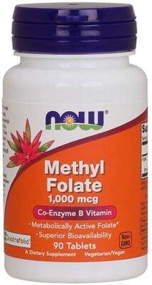 NOW FOODS, METHYL FOLATE Co-Enzyme Vitamin B 1000mcg 90 Tabletten SUPER PREIS