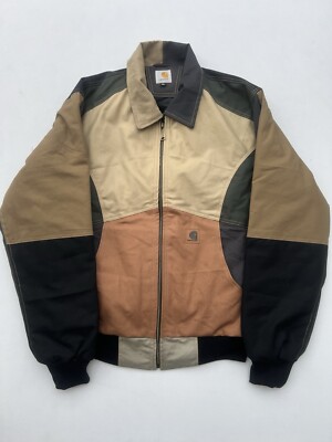Carhartt Detroit Patchwork Jacke Reworked Vintage Canvas Bomber Herren | Größe XL