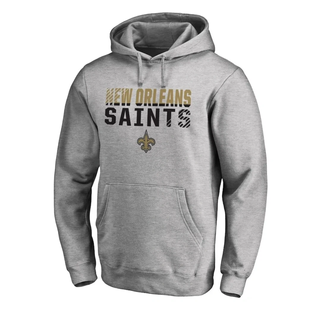 Pro Line New Orleans Saints Ash Gray 3D Hoodie Pullover Sweatshirt