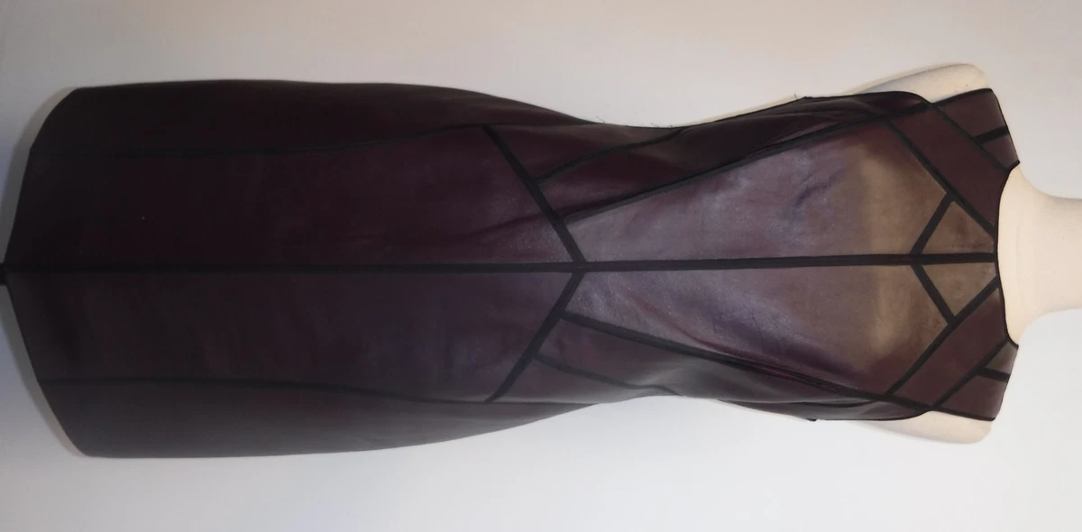 brown leather pleated dress Cindy Vegan Leather Pleated Dress (Sparrow)