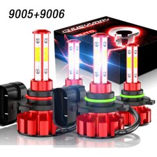 9006 9005 LED Headlight KIT Combo Bulbs 10000K High Low Beam Super Bright White