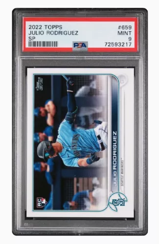 2022 Topps Series 2 #659 Julio Rodriguez SP PSA 9 Graded Mint RC Rookie Mariners