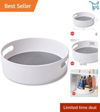 Storage Turntable Plastic 12-Inch Gray Nonskid Base Easy Access Organizer