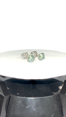 Impresionante 2CT Azul Creado en Laboratorio Diamante Tachuelas Pendientes VVS1 - Vídeo 1 de 1