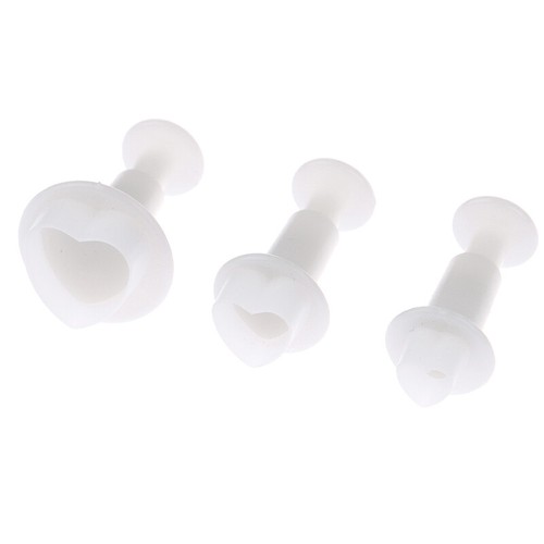 3Pc Heart Fondant Plunger Set Valentines Love Sugar Craft Cake Decorating BATAU