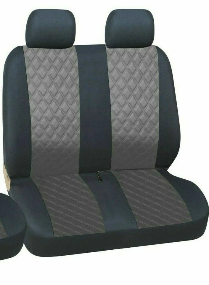 Coprisedili 2+1 Eco Pelle 3 Posti Bicolore Adatti a  Ford Transit Iveco Daily - Immagine 3 di 4