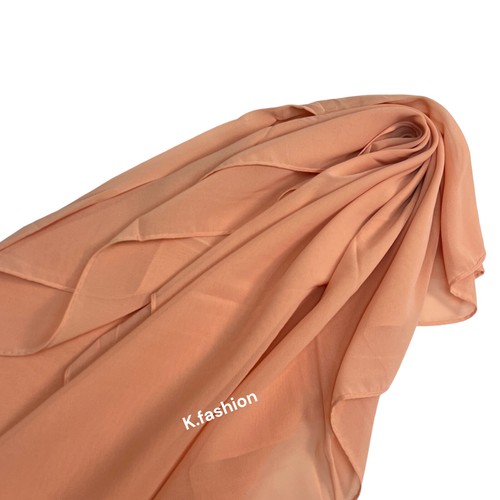 Sciarpa hijab chiffon semplice di alta qualità scialle morbida Georgette Dubai elegante - Foto 28 di 125