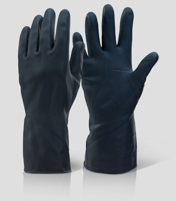 6 Paar Extra dicke Gummihandschuhe schwarz Latex Fliesenleger Handschuhe Gr 7-11