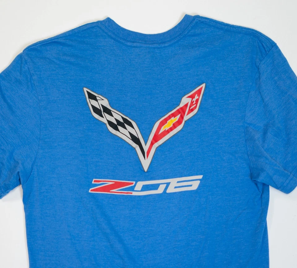 Camiseta Chevy Corvette Racing Z06 Track Hombre Talla XL Azul 21.5x29 Foto 2 de 4