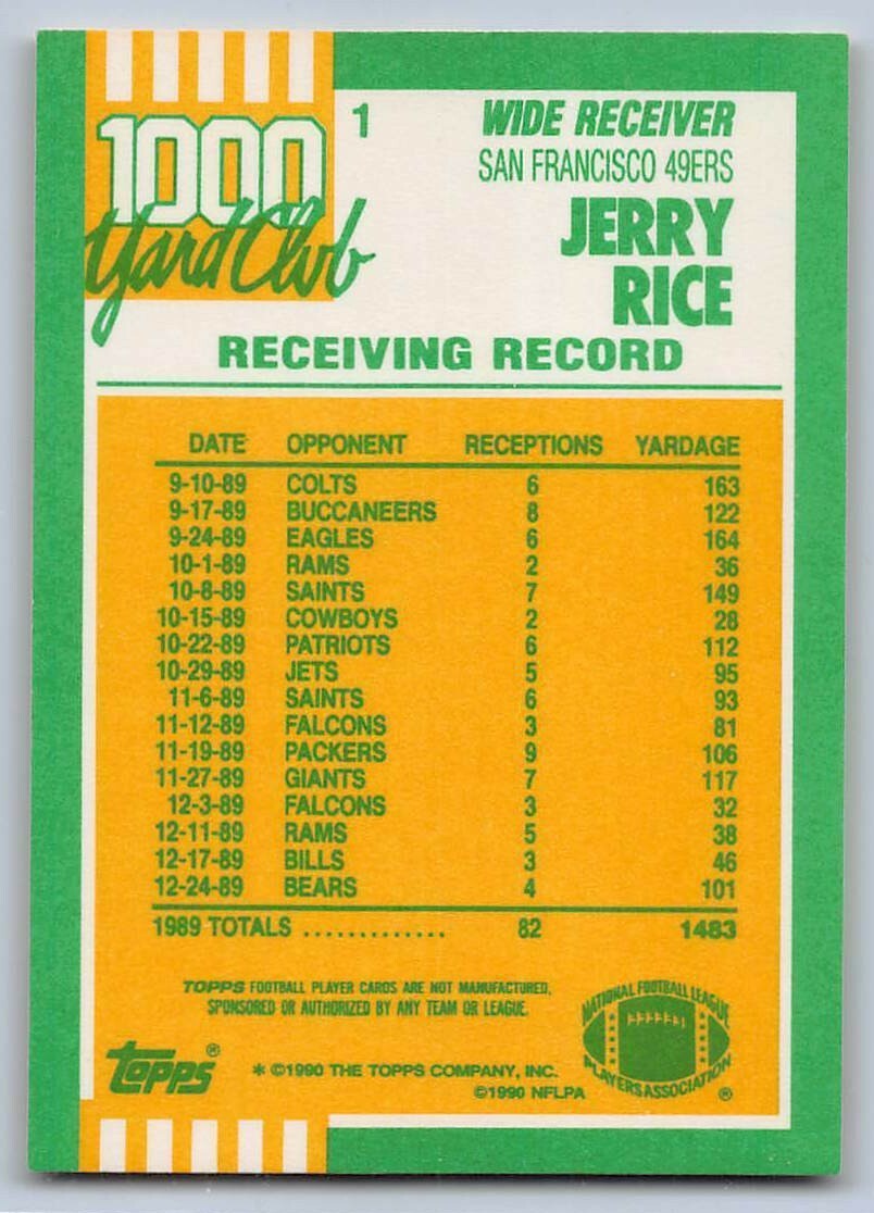 1990 JERRY RICE - Topps 