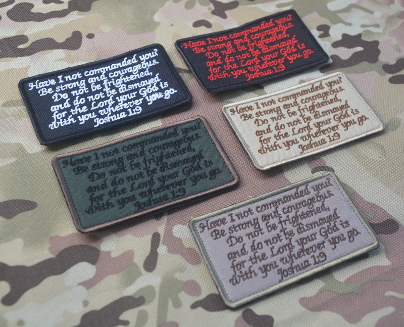 Embroidered JOSHUA 1:9 Army Combat USA Military INFIDEL Hook Loop Patch Badge - Image 2 of 4