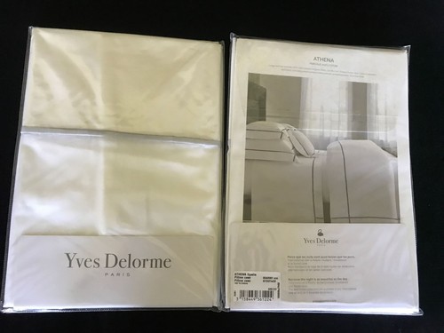 NWT Yves Delorme Queen Flat Sheet 94x116 Floral Blue White Botanical Sateen NEW - Picture 18 of 24