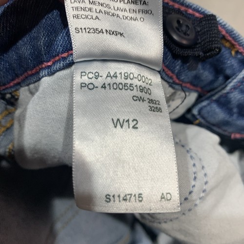 Signature Levi Strauss Girls Sz W12 Blue Heritage Mom Shorts Adjustable Waist - Picture 10 of 12