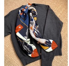 New Spring Boutique High Quality 100 Mulberry Twill Silk Double Print Scarf 35   
