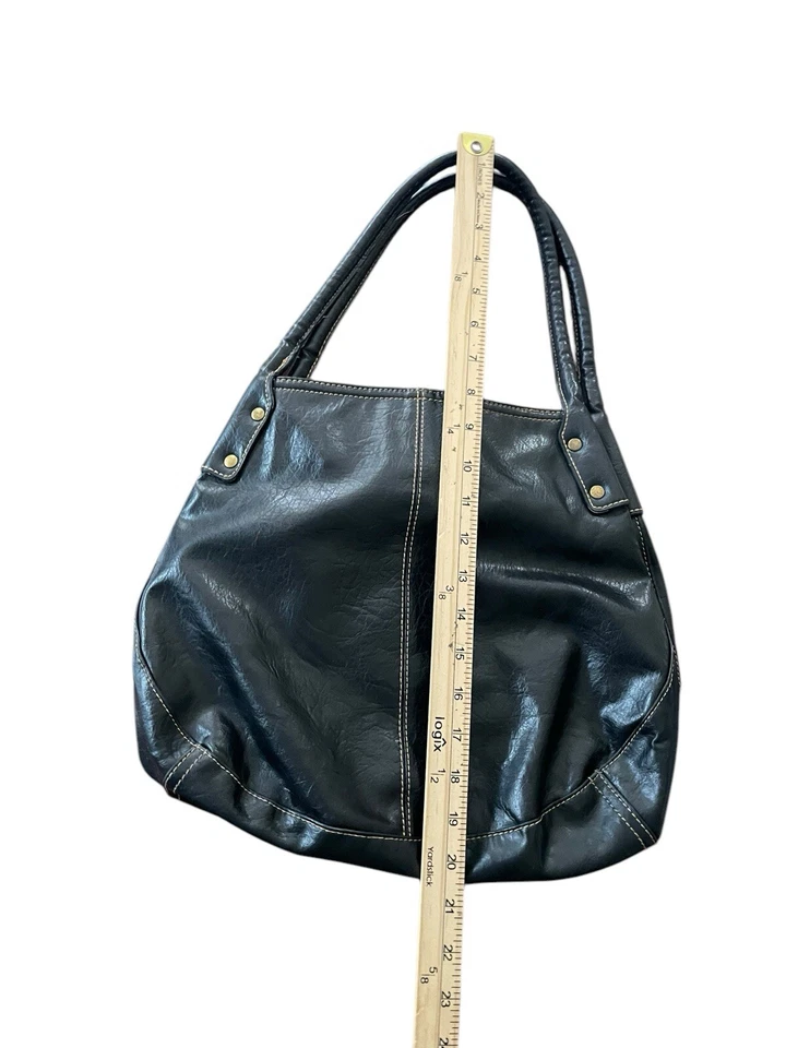 Bolso de hombro AXCESS negro de imitación de cuero años 90 Foto 3 de 4