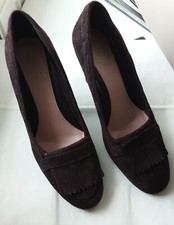 Scarpe con tacco Lady's Marks & Spencer in camoscio marrone taglia UK 5,5 EU 39