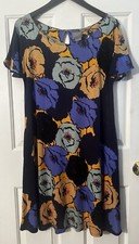 VANESSA VIRGINIA Anthropologie SILK BLEND Sheath A line Floral Dress MED POCKETS