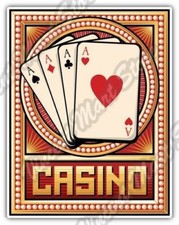 Casino Poker Card Deck Ace Las Vegas Car Bumper Window Vinyl Sticker Decal 4"X5"
