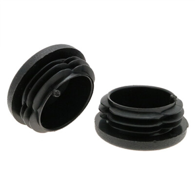 10er-Pack schwarze Rohreinsätze 48,4 mm, Kunststoff Stuhlfüße, Rohrendkappen, Beschläge