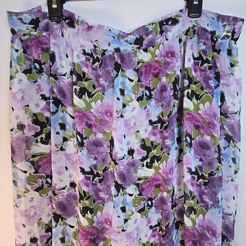 Notations Women's Floral Multi-Color Short Ruffle Chiffon Skirt Plus Size 2X - Picture 3 of 8