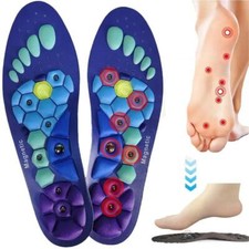 1Pair Acupressure Magnetic Therapy Insoles Slimming Breathable Running Shoes