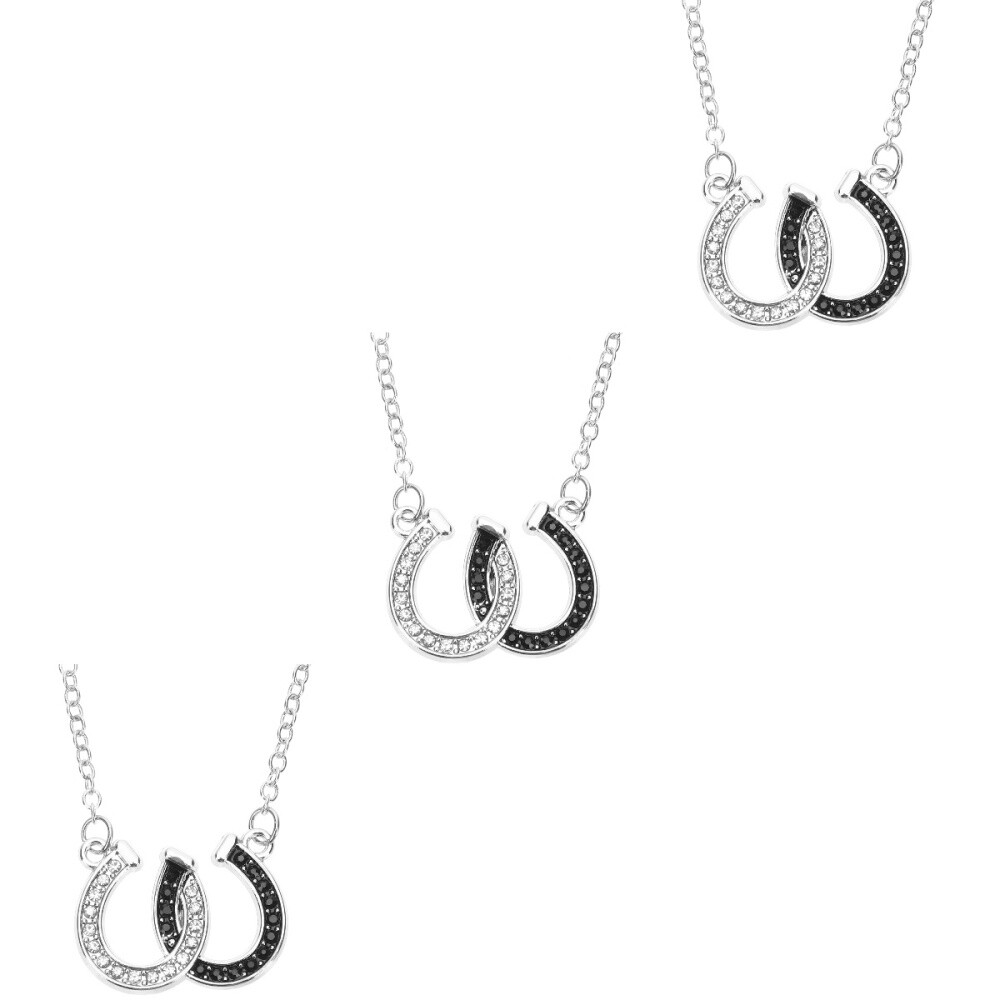 3 Pieces Horseshoe Necklace Alloy Miss Choker for Women Charm Creative