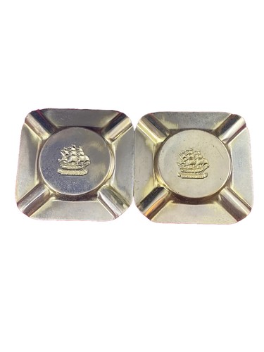 2 Vintage Peerage Messing Aschenbecher Schiff Die Rache - ideal für Piraten Themenbar - Bild 2 von 4