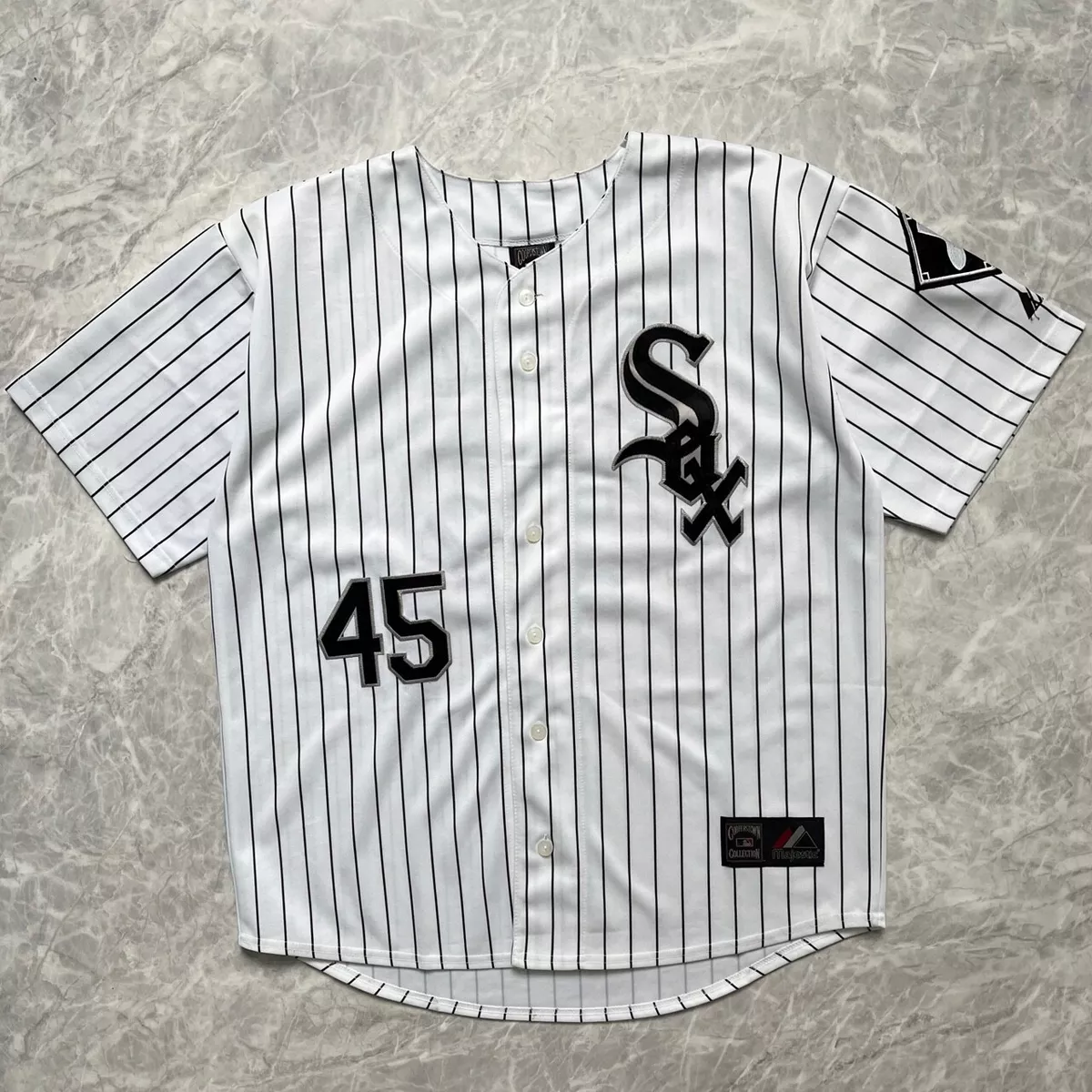 #45 Michael Jordan Chicago White Sox Grey/Black Throwback Baseball Jersey