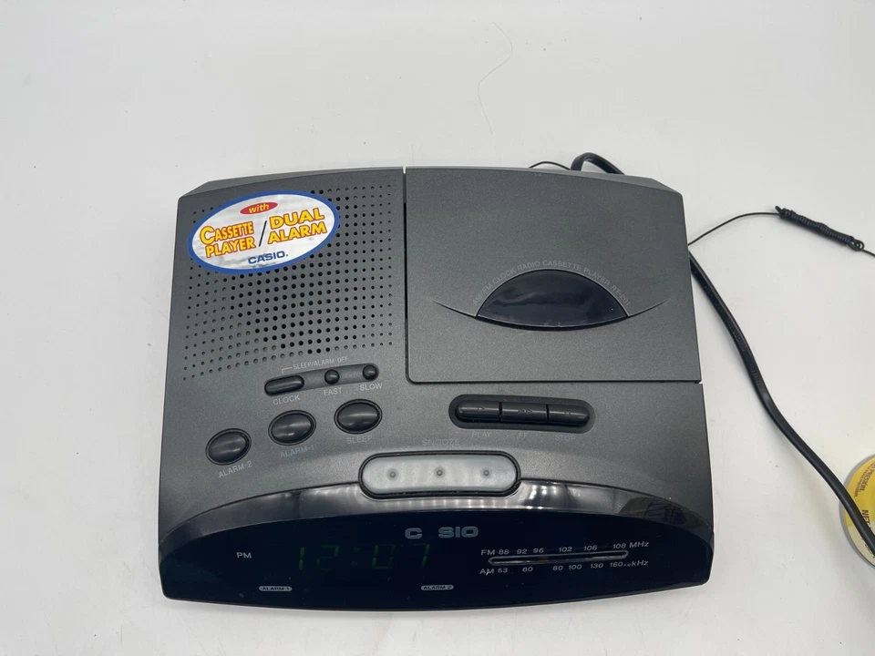 RARE Casio AM FM Alarm Clock Radio With Cassette Player RT-201 115V-230V TESTED - Image 4 of 4