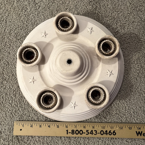 1930's-1950's, Art Deco-MCM, 5-Bulb Ceiling Fixture, 12" diameter Vintage - Picture 1 of 7