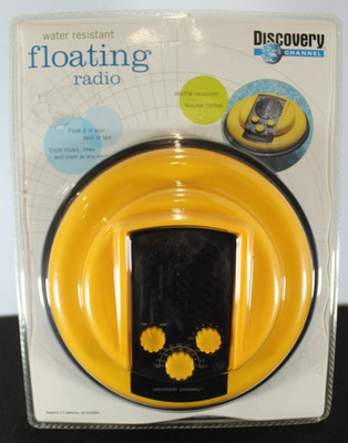 Discovery Channel Water Resistant Floating Pool Radio AM/FM Retro Yellow RARE