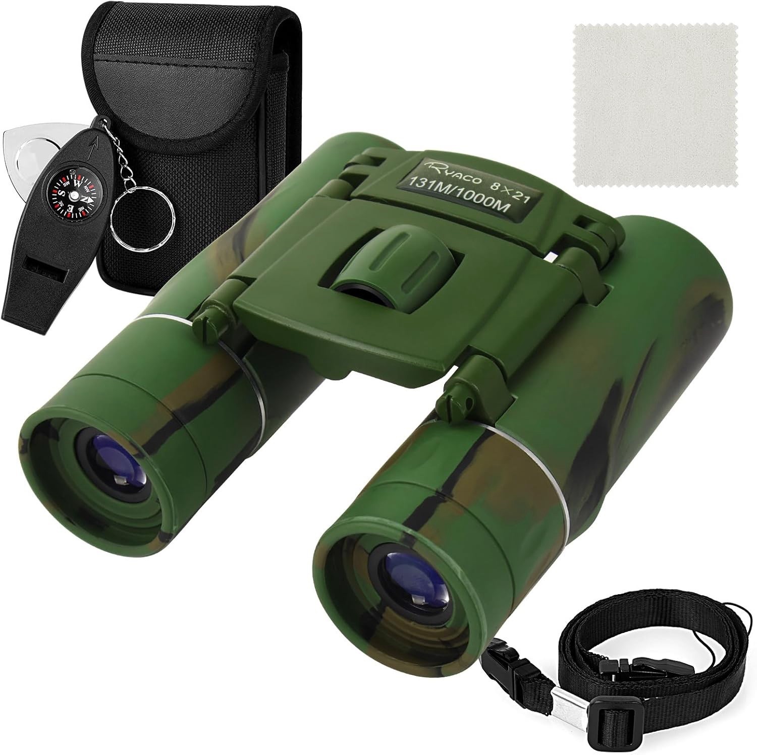 Jumelles 8x21 HD Ryaco vertes idéales pour observation des oiseaux