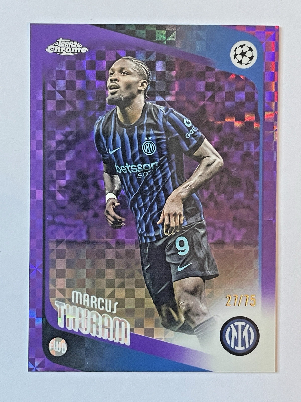 2025-26 TOPPS CHROME UEFA - MARCUS THURAM - PURPLE GEOMETRIC /75 #48 Inter Milan