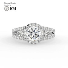 Round Diamond Engagement Ring 18k White Gold Labgrown 1.65 Ct Solitaire