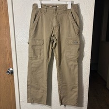 Wrangler Authentics Men's Khaki Cargo Pants Size 30x30 Utility Workwear